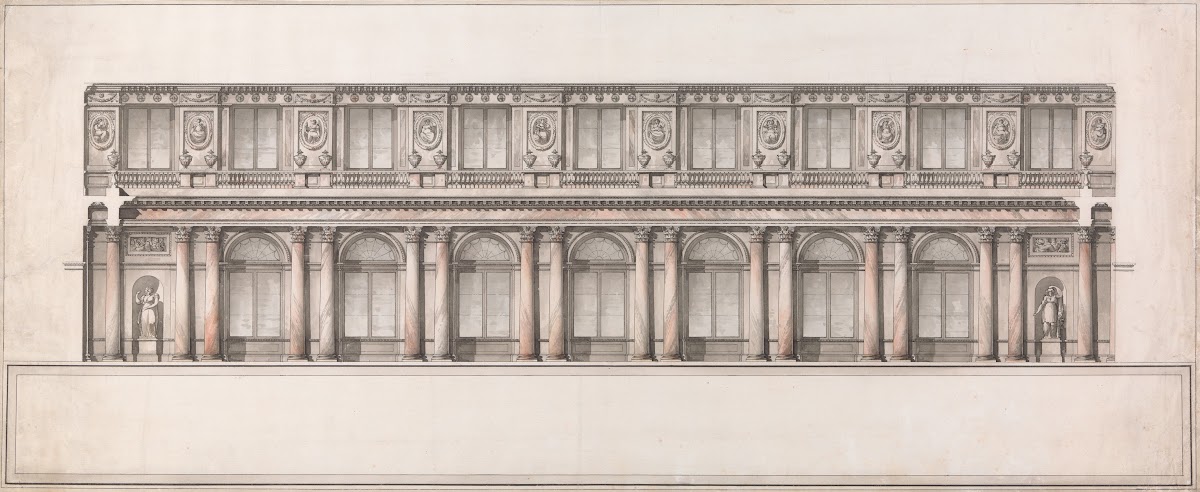 Longitudinal Section of Great Throne Room Saint Georges Hall Winter Palace Saint