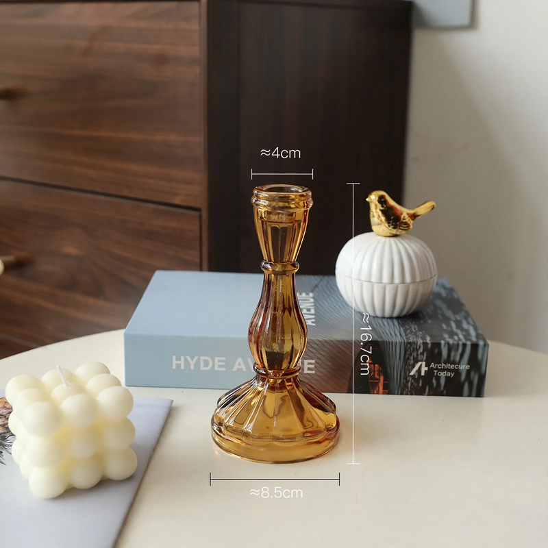 Colored glass candlesticks, Nordic design