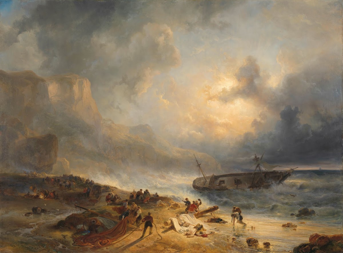 Shipwreck off a Rocky Coast c 1837