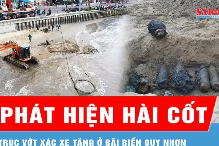 Trục vớt xác xe tăng ở bãi biển Quy Nhơn, phát hiện nhiều đạn pháo, súng - Báo Sài Gòn Giải Phóng
