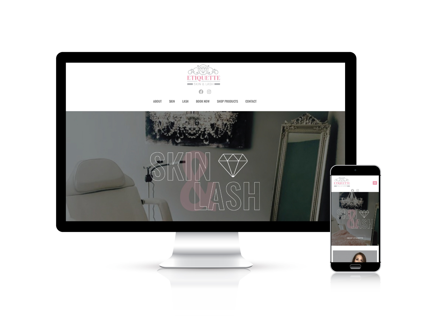 Etiquette Skin Lash website design portfolio project