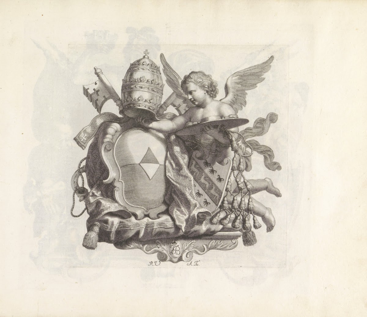Engel met twee wapenschilden 1673 1743
