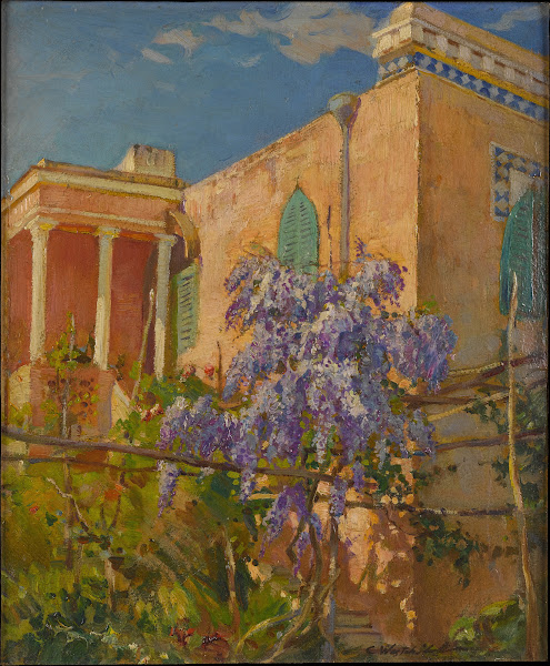 A House with Flowering Trees along the Amalfi Coast of Italy circa 1928