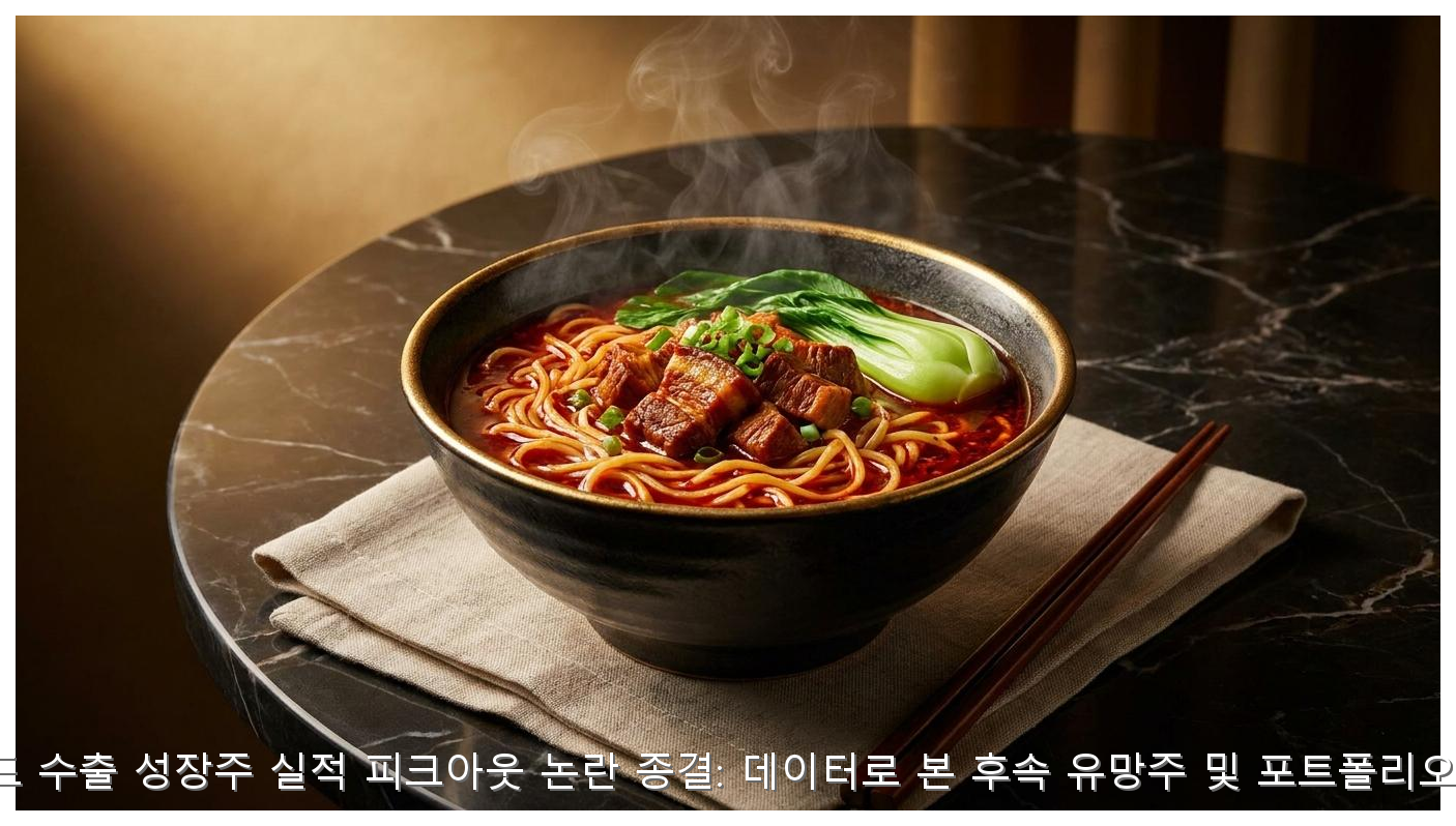 K-푸드 수출 성장주 실적 피크아웃 논란 종결: 데이터로 본 후속 유망주 및 포트폴리오 전략 핵심 안내 및 분석 인포그래픽 (3)