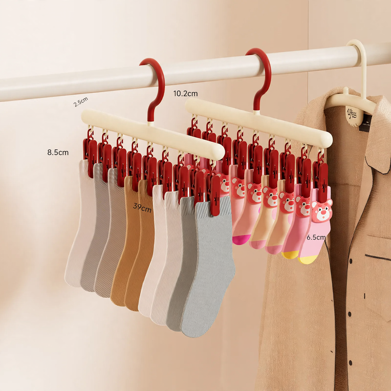 Clothes drying rack and clips, plastic, model DD2516-1