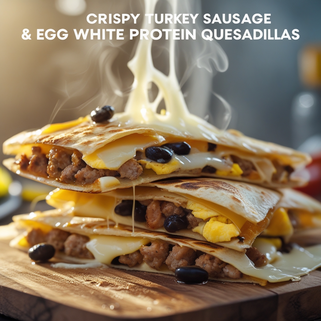Crispy Turkey Sausage & Egg White Protein Quesadillas