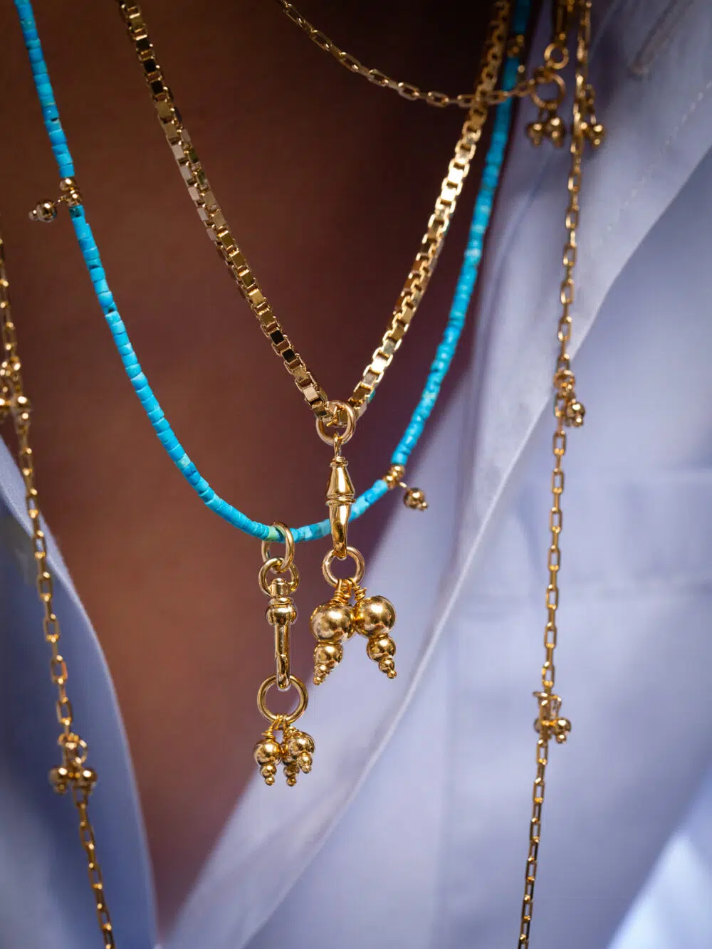 Колье с крупной цепью и съемной подвеской