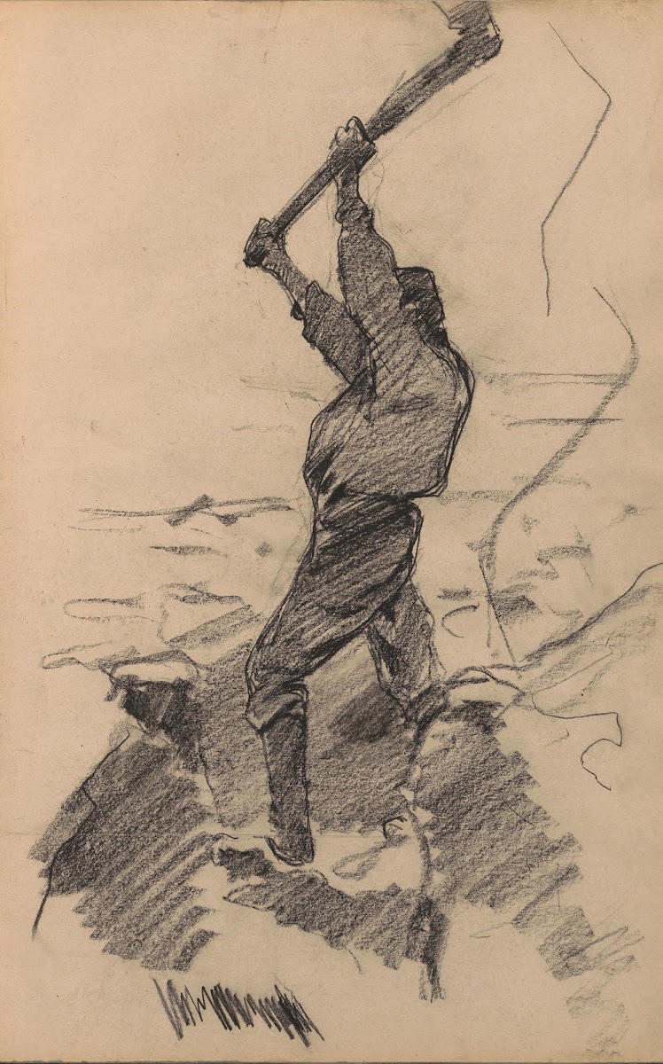 Man met een opgeheven bijl 1884 1887