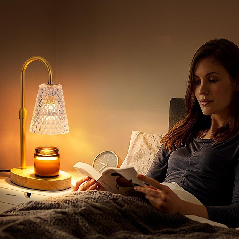 Wooden Aroma Wax Melt Lamp, Conical, Dimmable