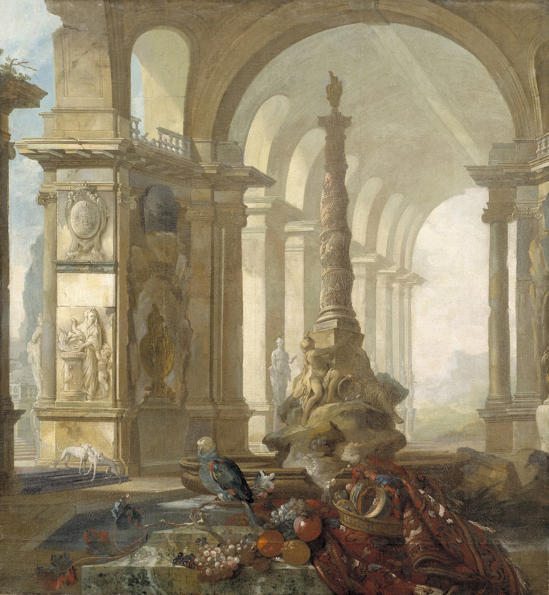Landscape with palace interior
