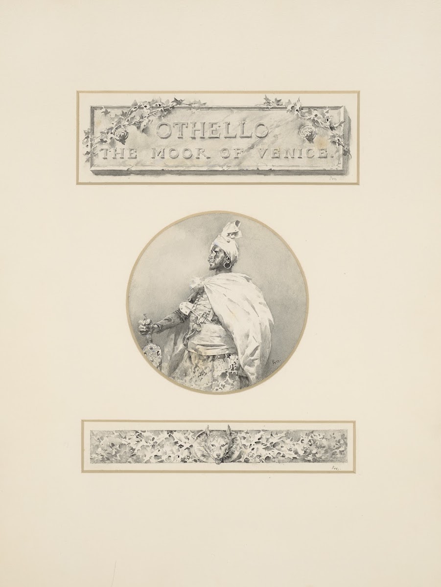 Othello title plate portrait of Othello and tailpiece