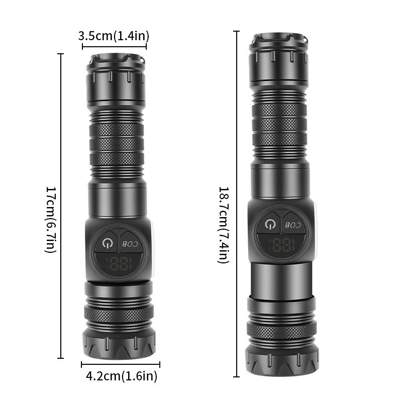 LED flashlight, aluminum, 300 mAh, focusable