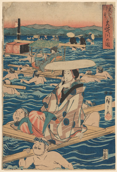 Fording a Broad River 19th century