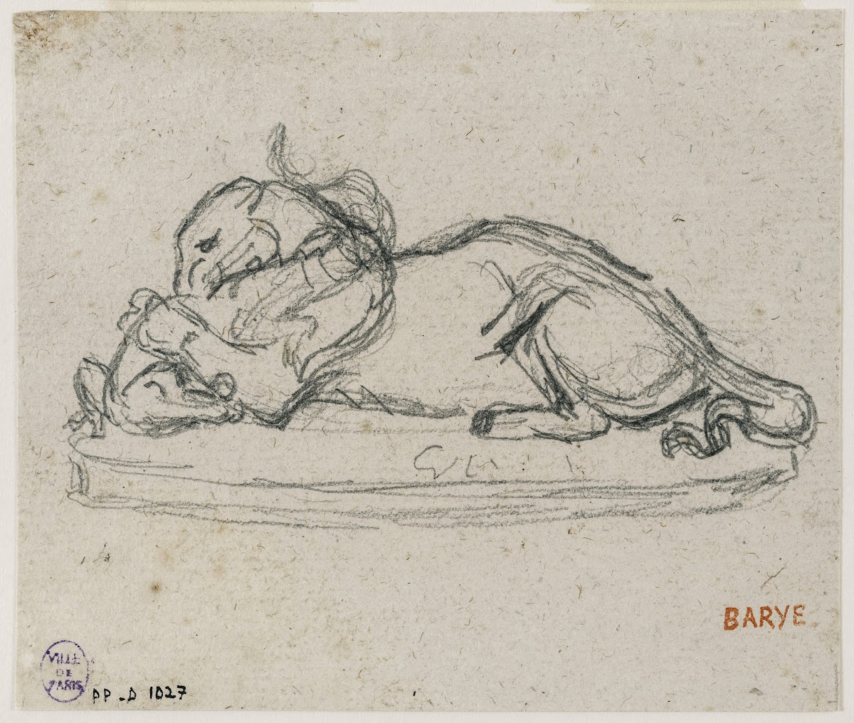 Tigre dévorant un gavial 19th century