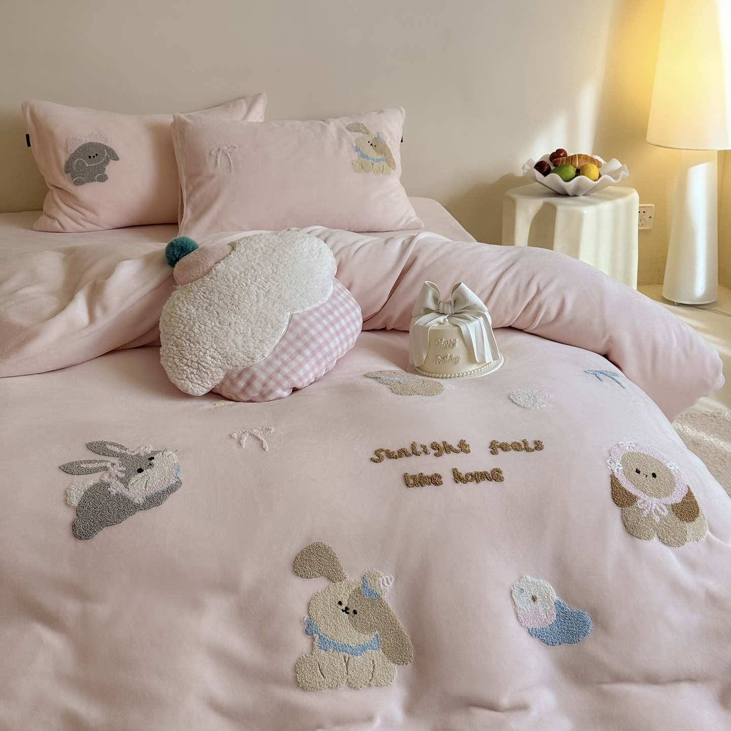 Milk fiber bedding with cartoon motifs, 3–4 pieces