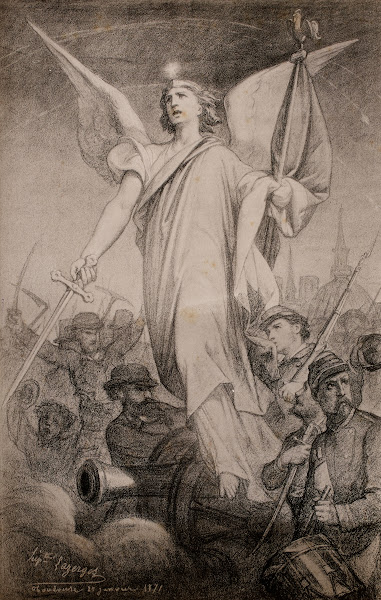 Personnage allégorique et combattants de la guerre de 1870 1871 1871