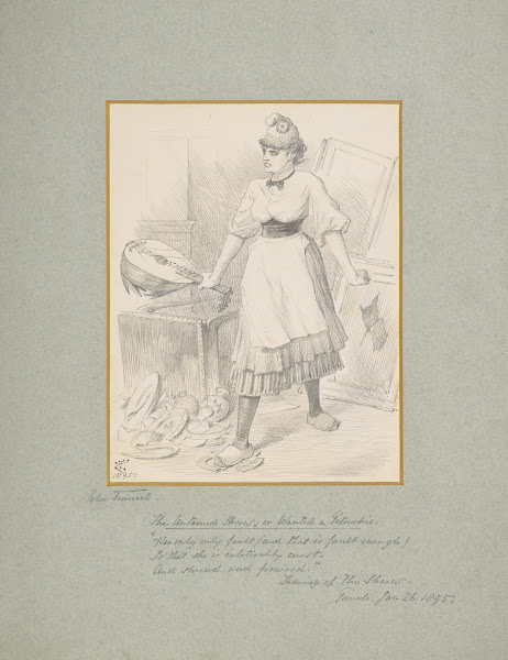 Political cartoon of Katherina from Shakespeares Taming of the shrew 1895