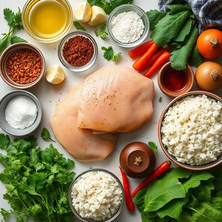 Ingredients for One-Pot Garlic Butter Chicken & Rice – Easy Homemade Weeknight Dinner