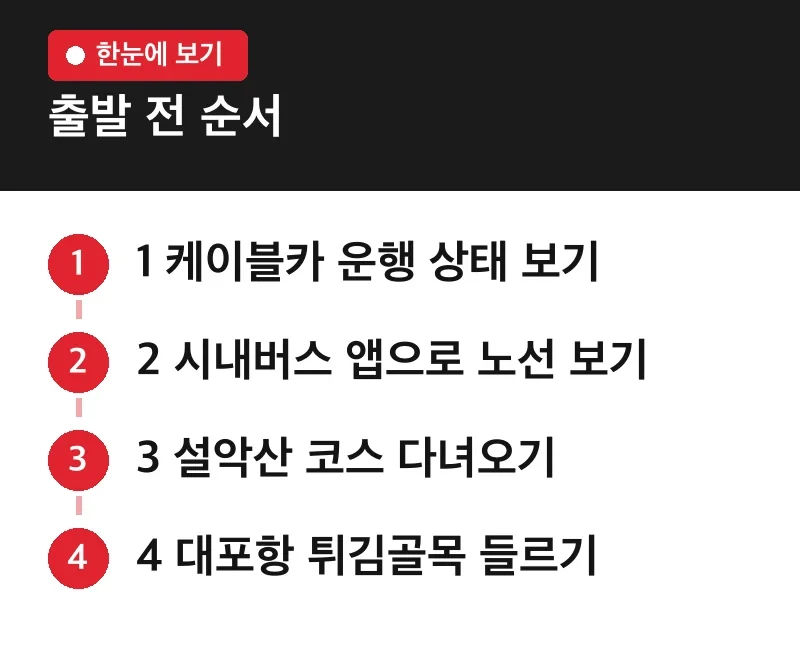 출발 전 순서