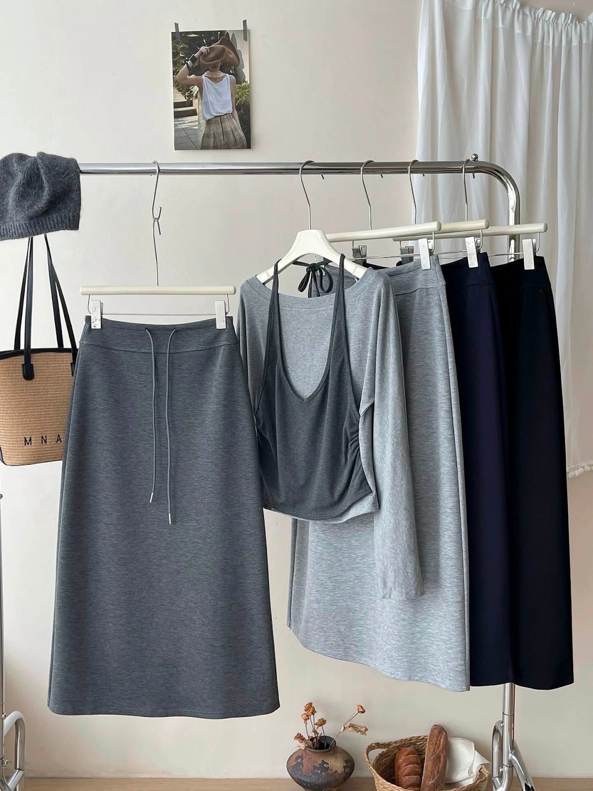 Chân váy dài thun lưng bản dây rút XONXEN SHOP 27062 – Image 6