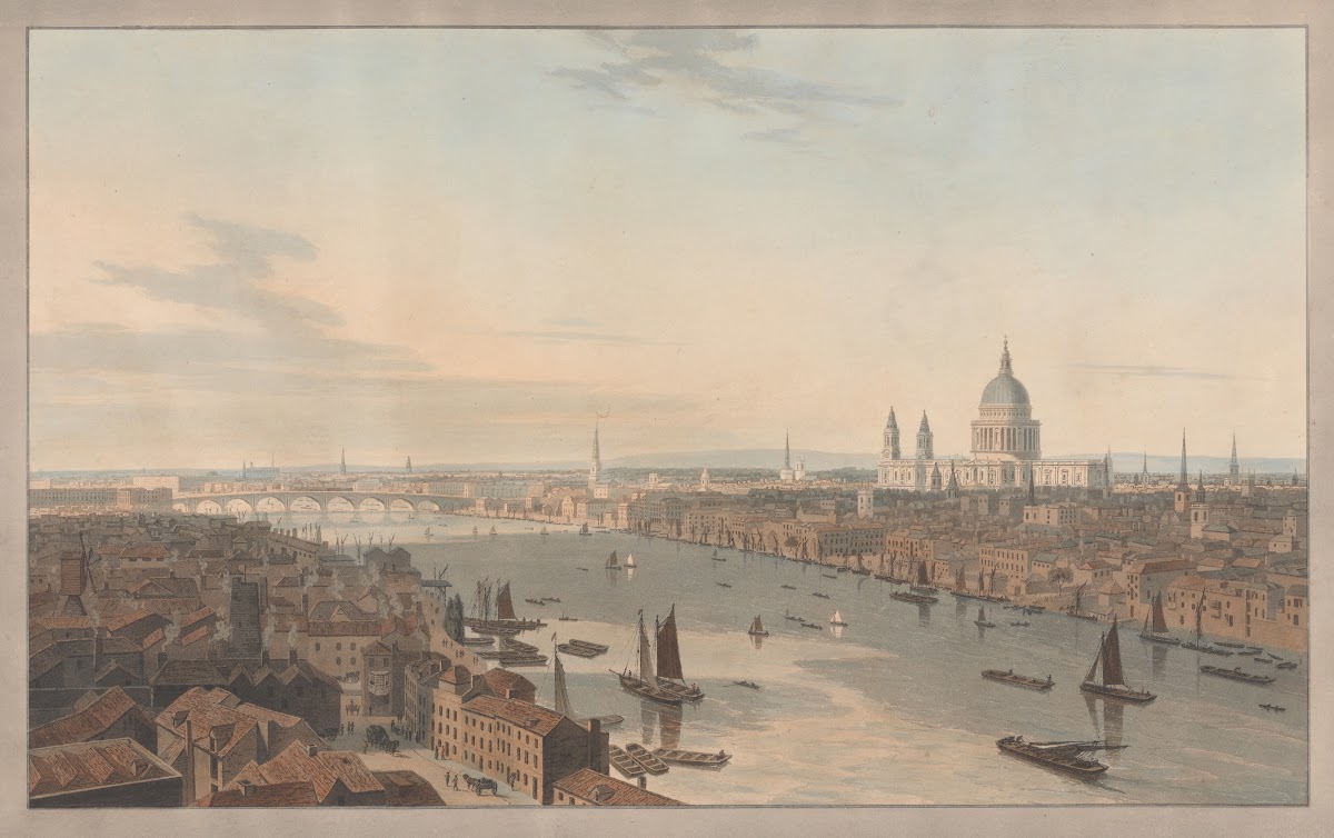 St Pauls and Blackfriars Bridge from Southwark 1804