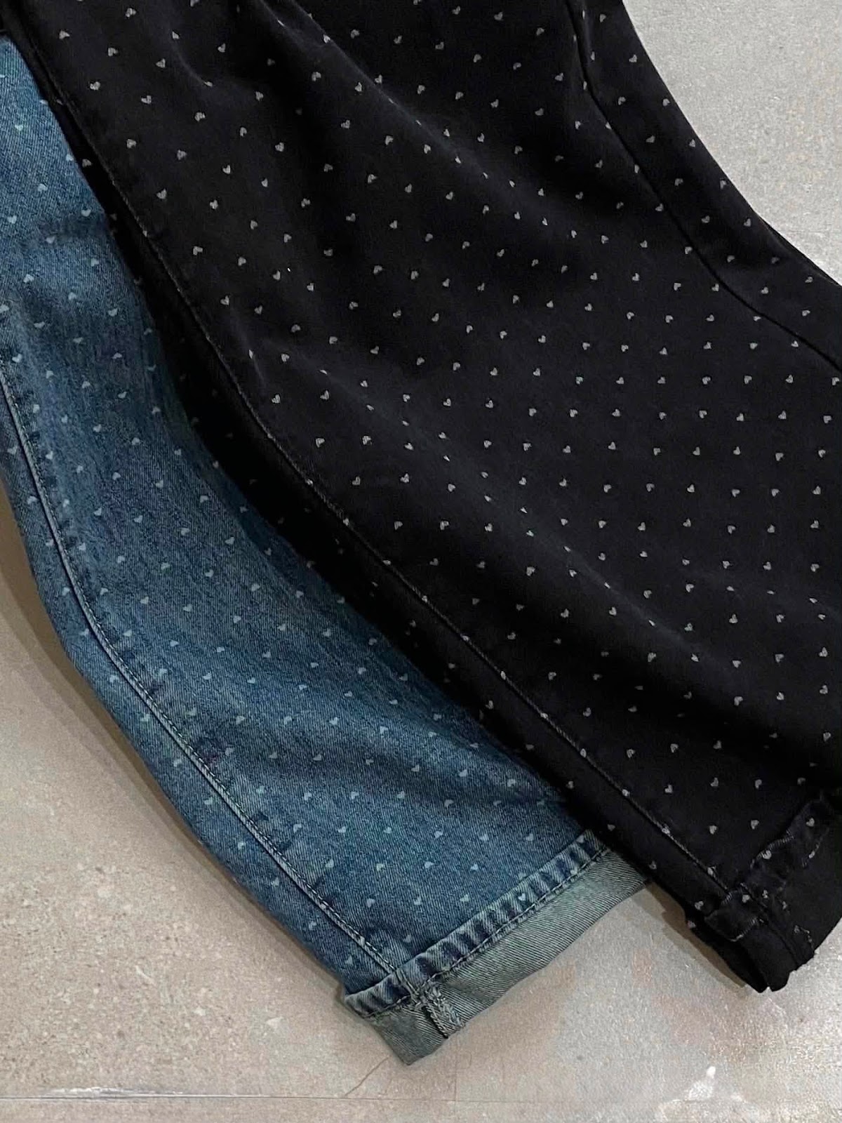 quần jean ống rộng in hình tim lật lai XONXEN SHOP 81186 – Image 5