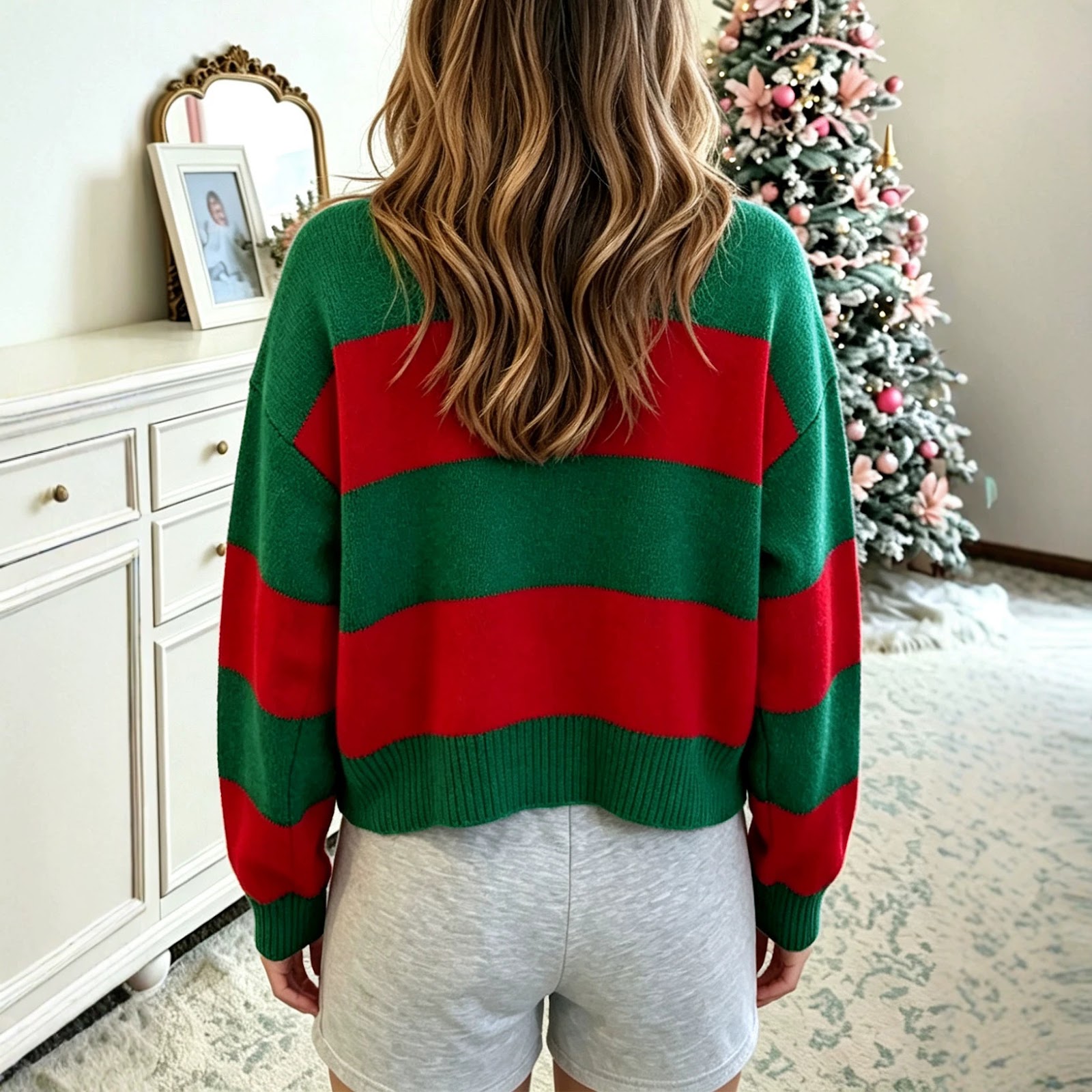Christmas knitted sweater with letter motif