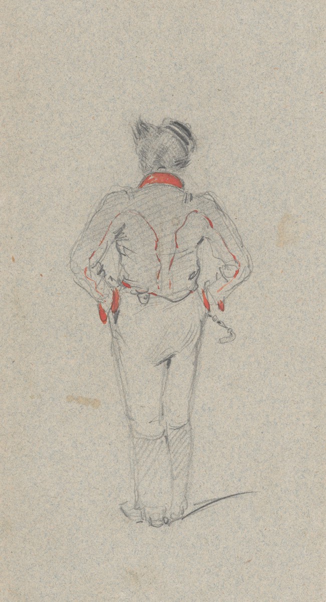 Study of a Standing Man from the Back between 1844 and 1864