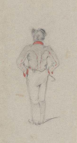 Study of a Standing Man from the Back between 1844 and 1864