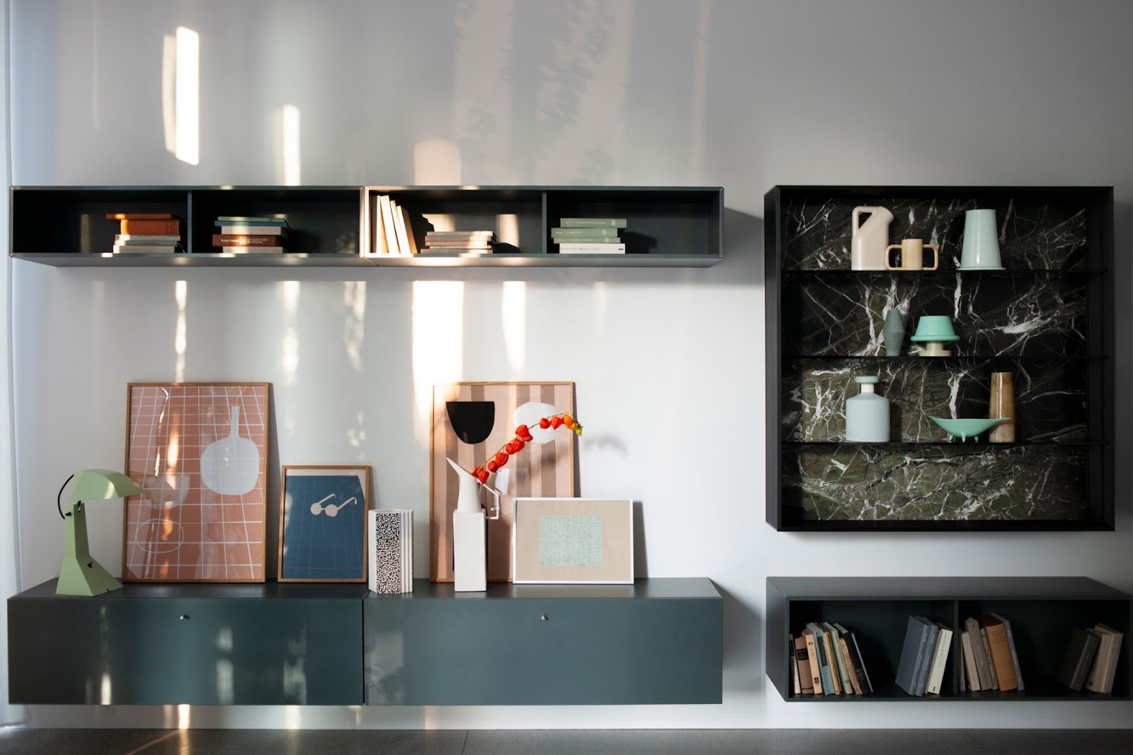 Contemporary Italian living shelving and storage