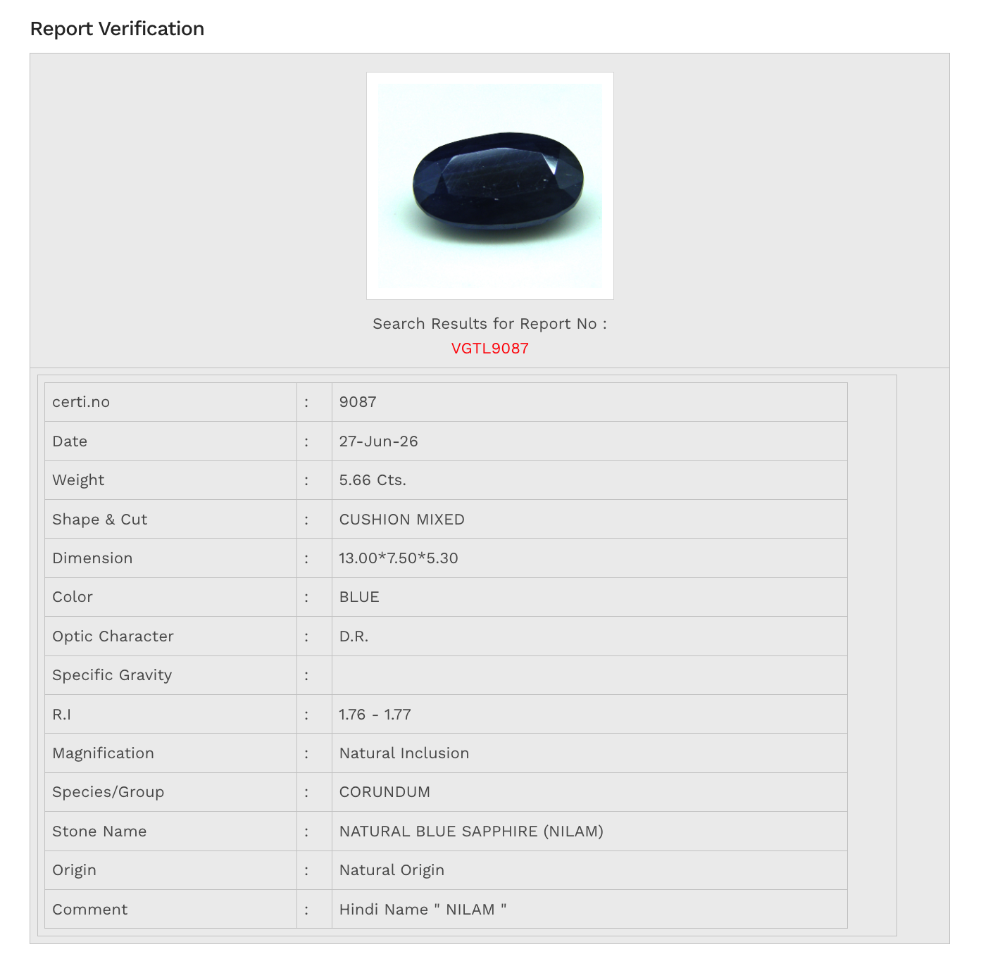 Natural African Blue Sapphire