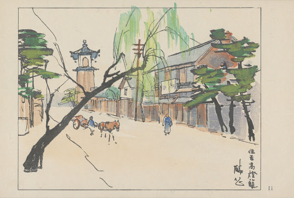 The high lanton at Sumiyoshi a light house in older time 1947