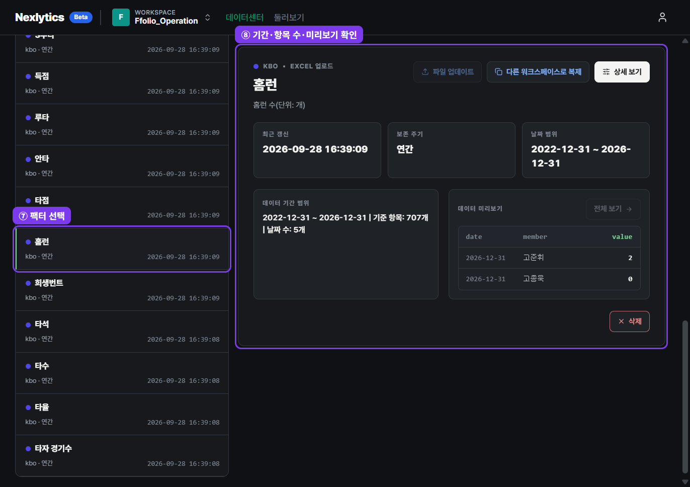 홈런 팩터 상세 정보
