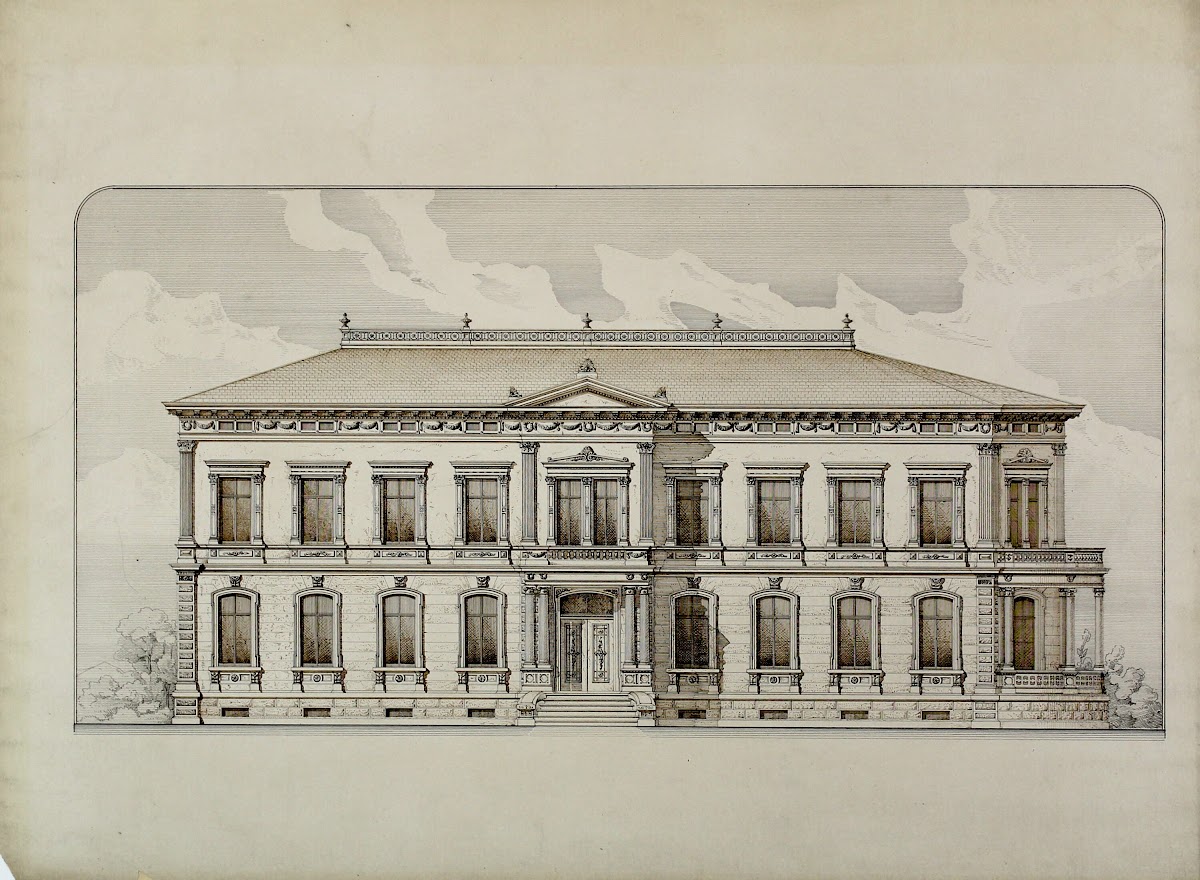 Design Studies Elevation of a Villa Presentation Elevation c 1870