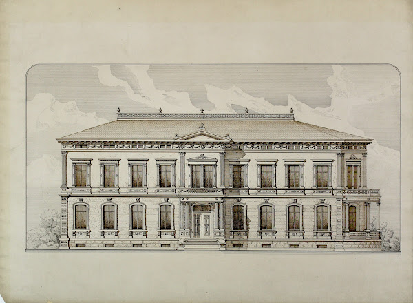Design Studies Elevation of a Villa Presentation Elevation c 1870