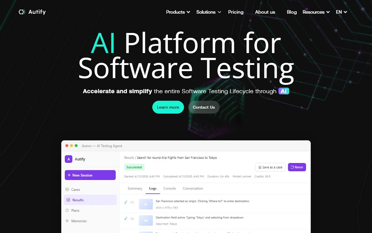 Captura de autify.com