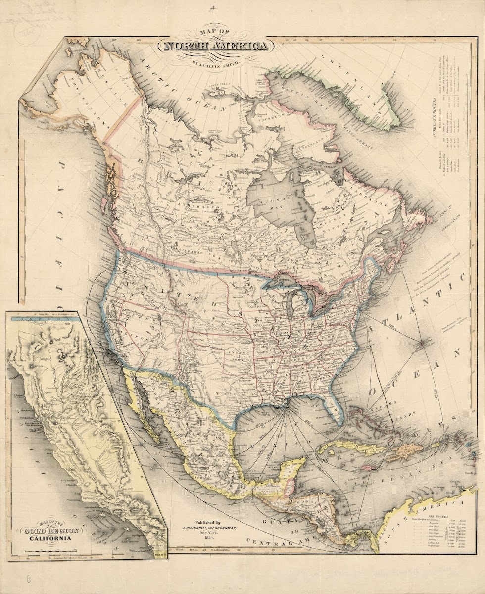 Map Of North America 1850