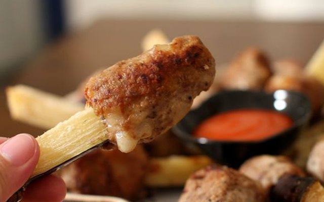 Chạo Bò Chiên Quấn Mía