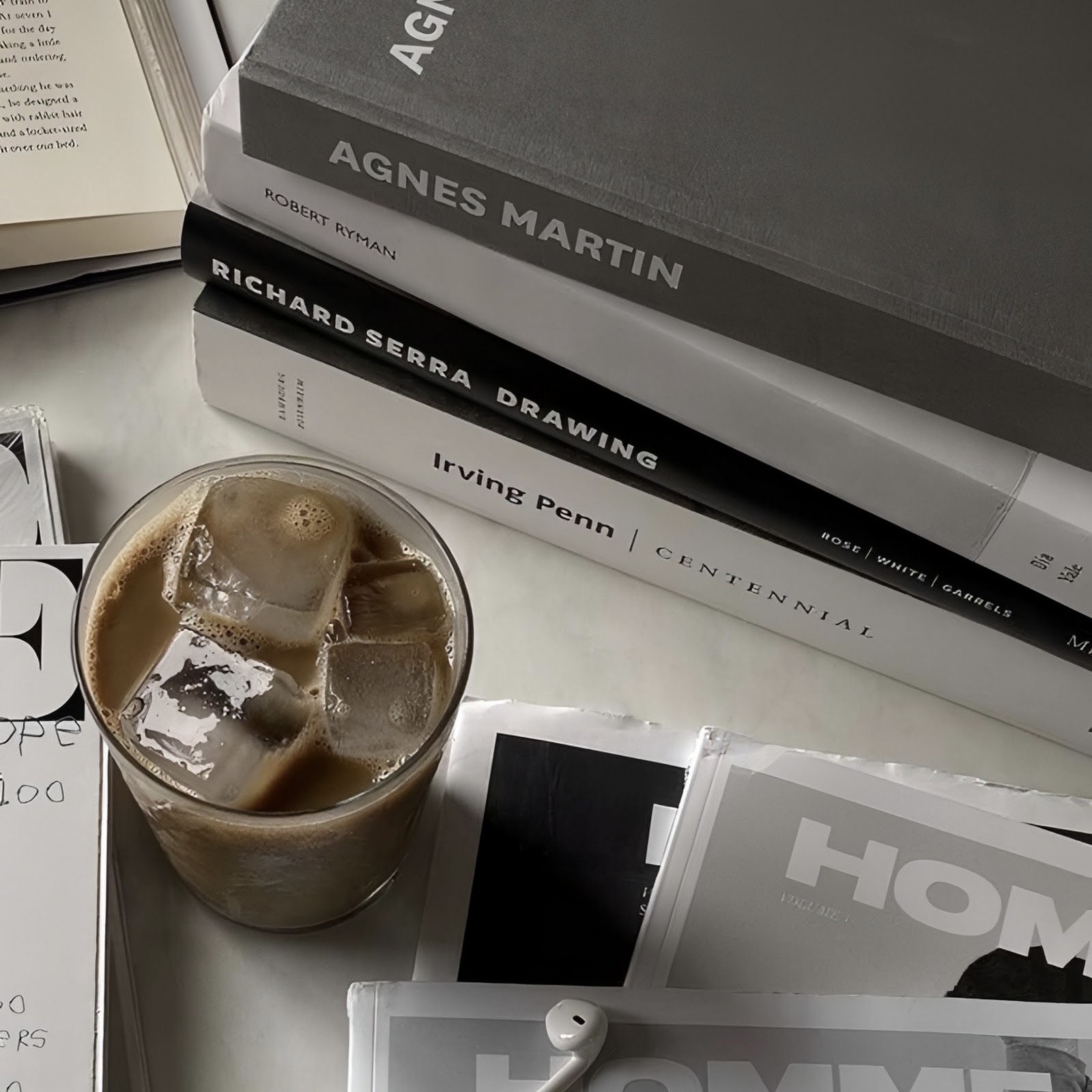 Download Stacked Art Books And Coffee Full HD iPhone