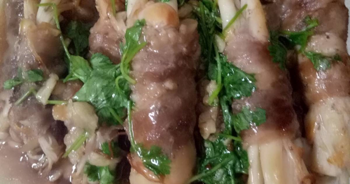 Bò cuốn nấm chiên