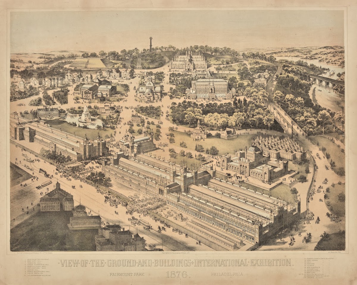 View Of The Ground And Buildings International Exhibition Fairmount Park Philade