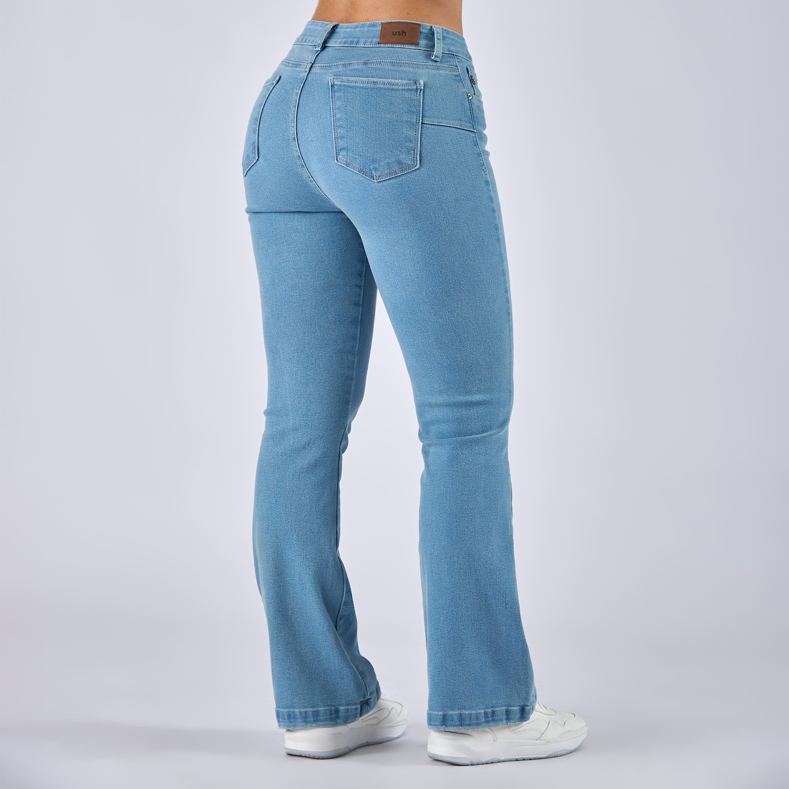 Jean dama flare tiro medio licrado, color azul claro - Vista 5