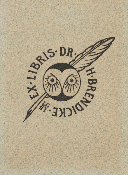 Bookplate of Dr H Brendicke 1897
