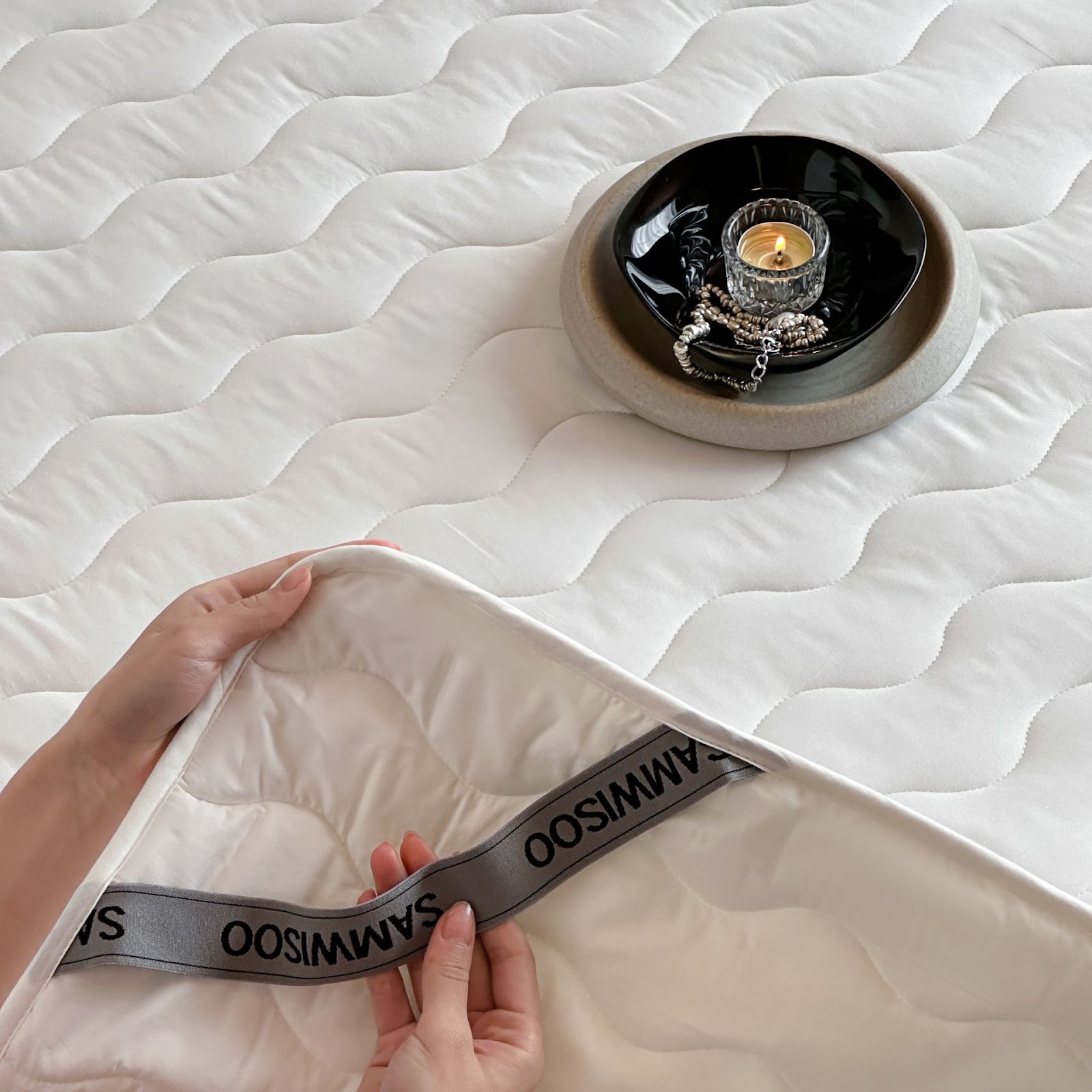 Cotton mattress pad, 120–180 cm