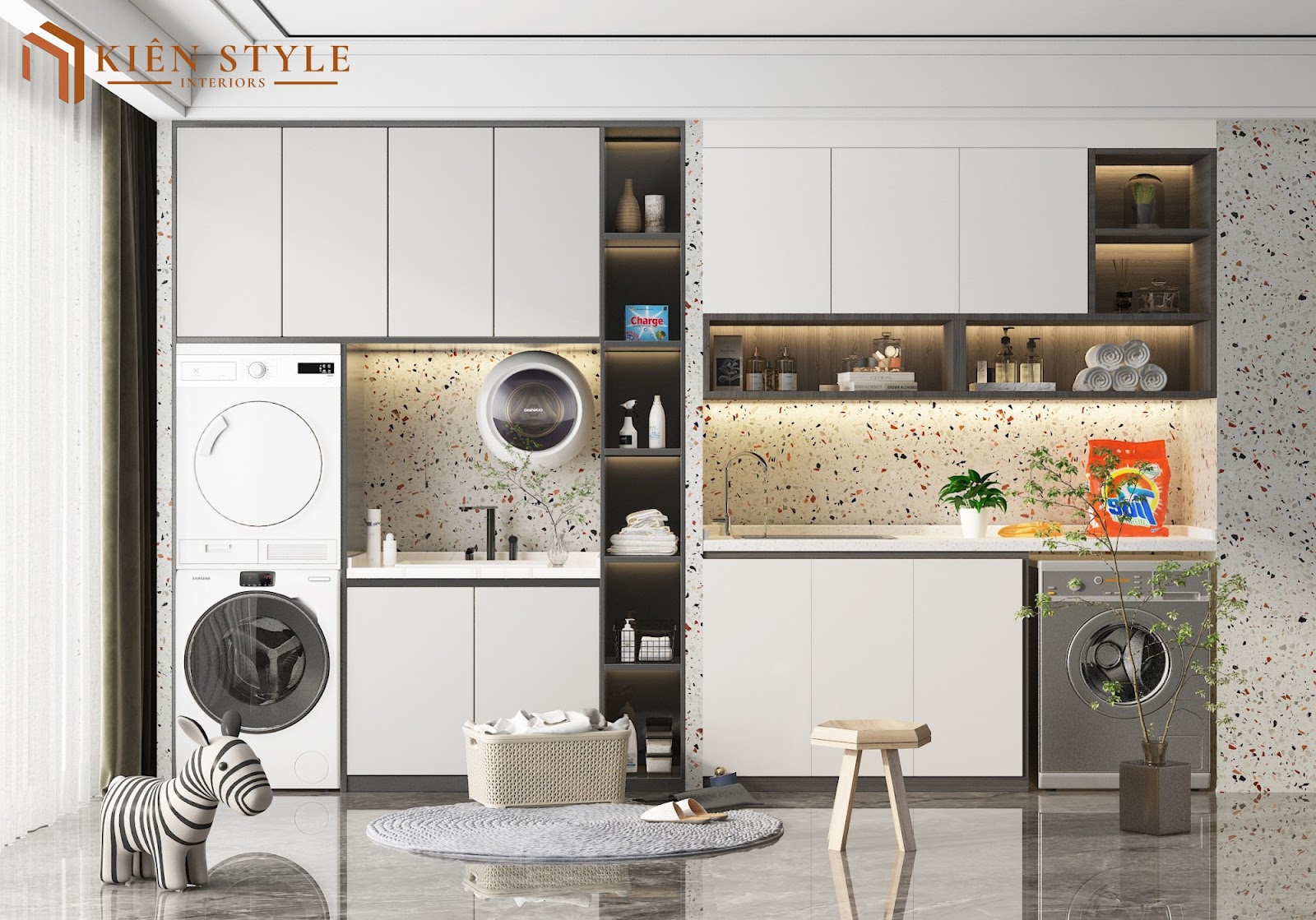 Mẫu tủ phòng giặt mới nhất 2024