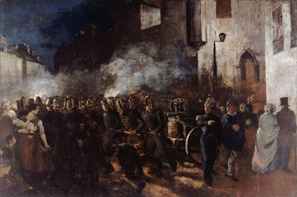 Pompiers courant à un incendie 1850 1851