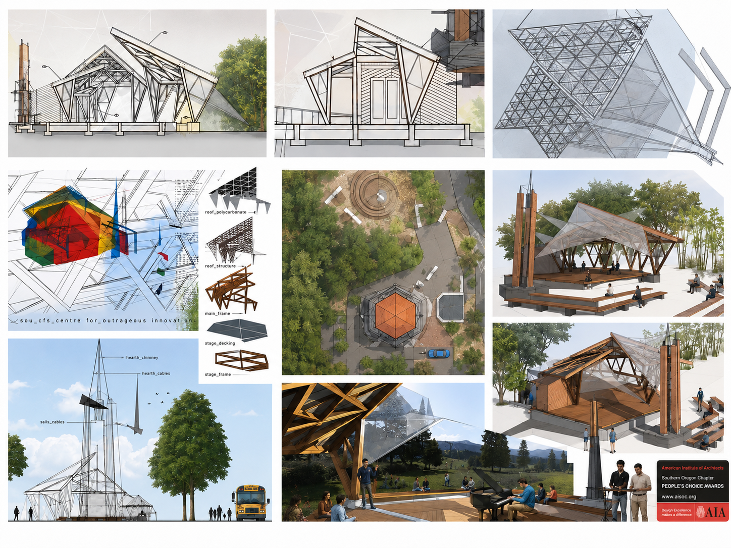 Second portfolio collage of architectural projects Gulia contributed to