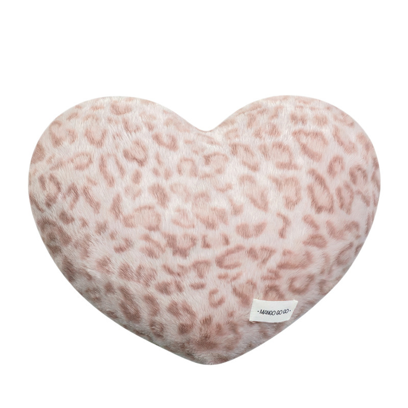 Decorative pillow with leopard pattern, plush