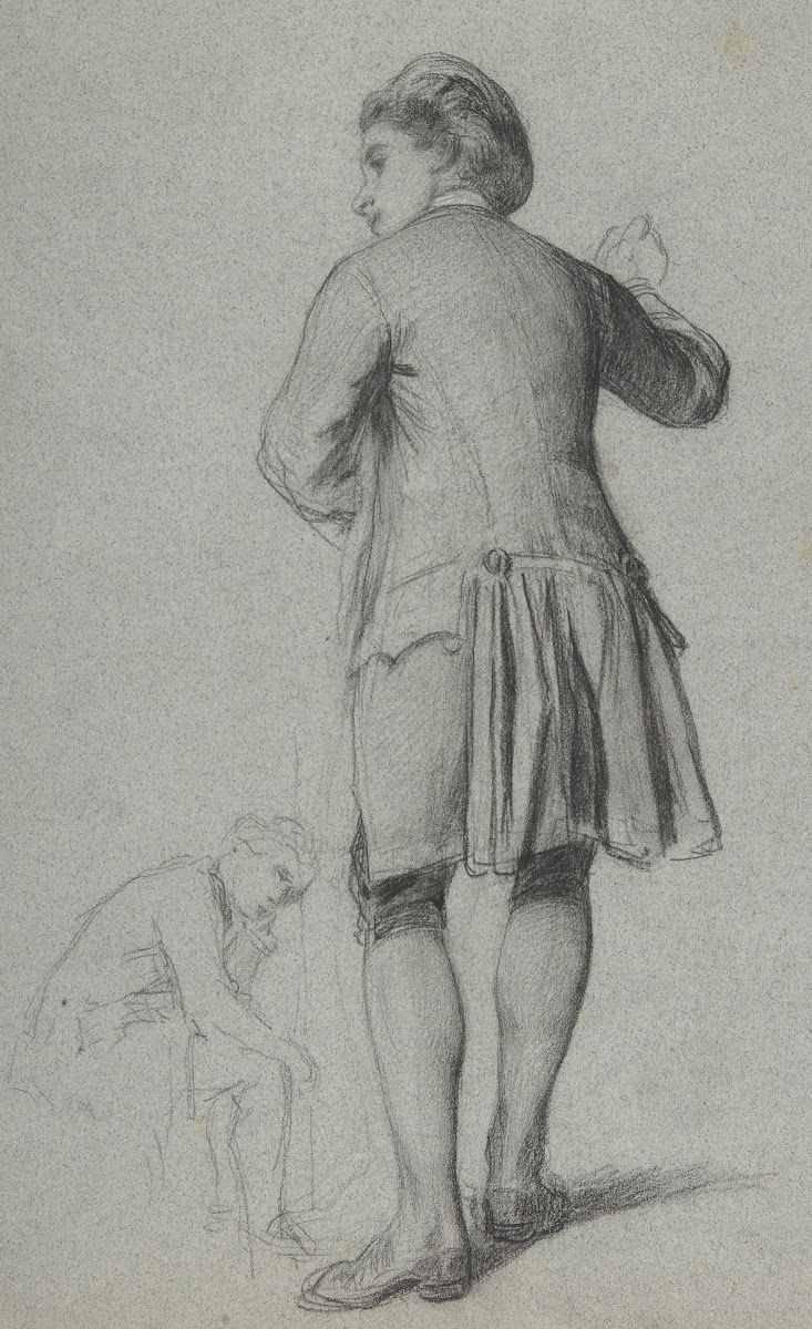 Study of a standing man knocking sketch of a sitting man 183080