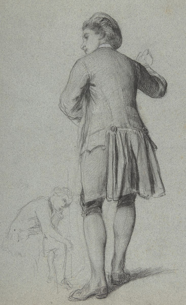 Study of a standing man knocking sketch of a sitting man 183080